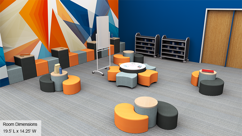 Elementary Media Center Individual Study Area - Overall View